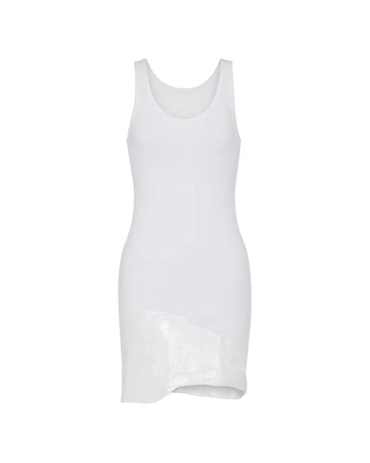 Maison Margiela White Taped Rib Mini Dress