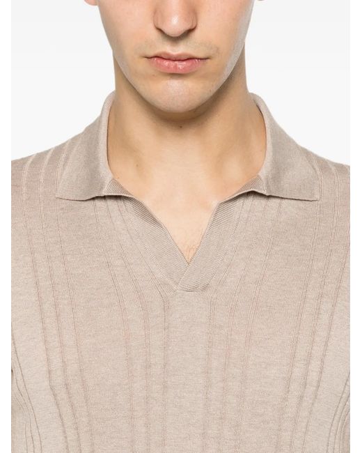Tagliatore Natural T-Shirt Pavel En Maille Nervurée for men