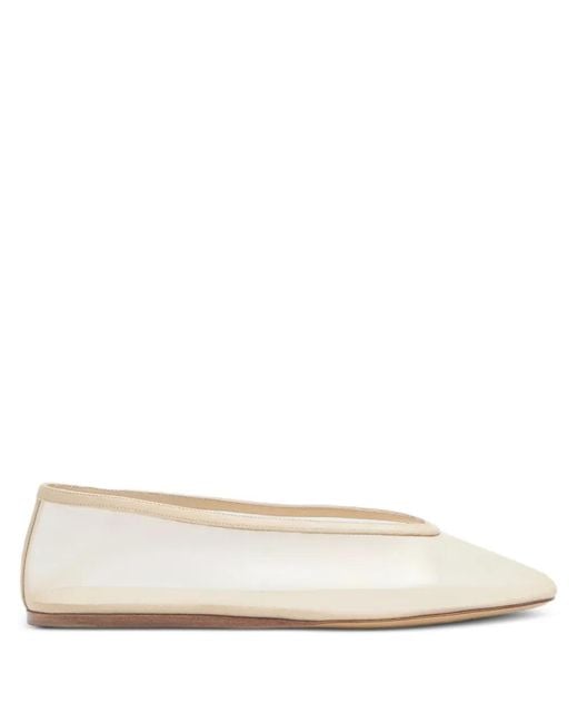Le Monde Beryl Natural Luna Mesh Almond-Toe Ballet Flats