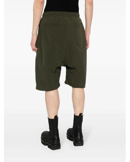 Thom Krom Green Drawstring Drop-Crotch Shorts for men