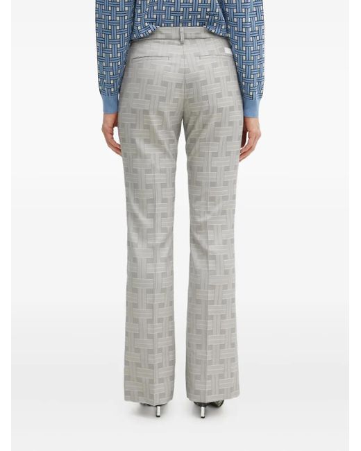 KENZO Blue Weave Flared Trousers