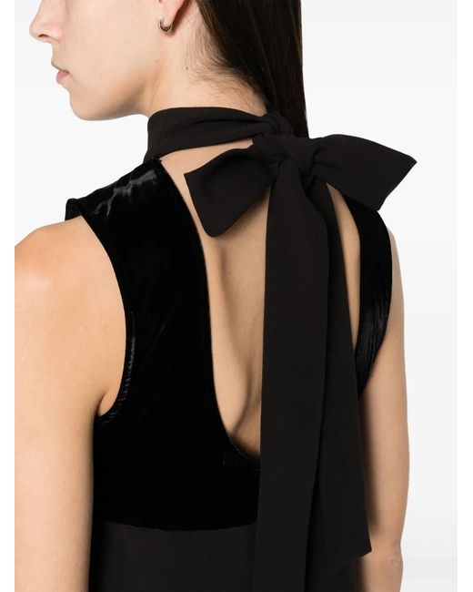 Staud Black Quant Bow-Detail Minidress