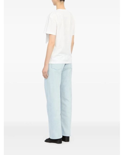 MM6 by Maison Margiela White Roundneck Graphic T-Shirt