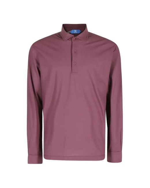 KIRED Purple Long-Sleeves Polo Shirt for men