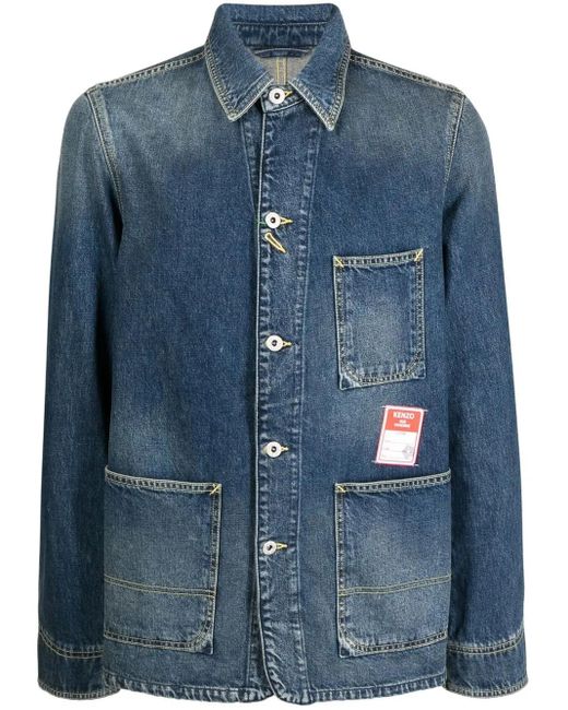Veste En Jean À Patch Logo KENZO pour homme en coloris Blue