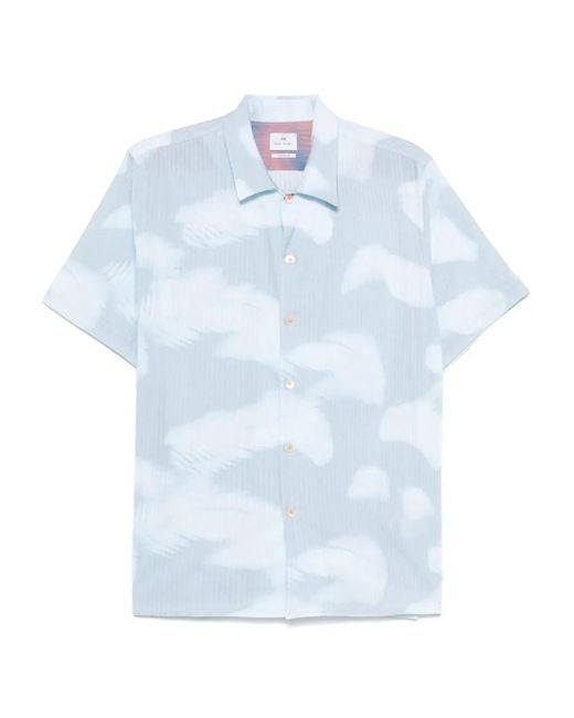 Paul Smith Overhemd Met Abstracte Print in het Blue voor heren