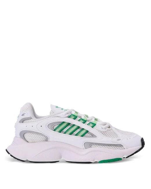 Adidas White Ozmillen 3-Stripe Logo Sneakers