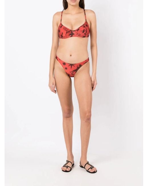 Lygia & Nanny Red Poipu Printed Bikini Bottoms