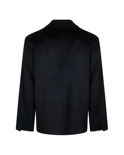 Amaranto Black Button-Up Patch-Pocket Jacket for men