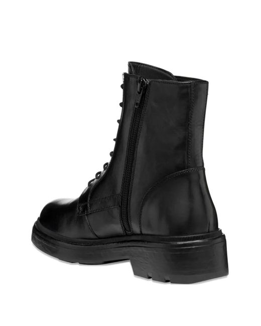Geox Black Swelen Lace-Up Platform Boots