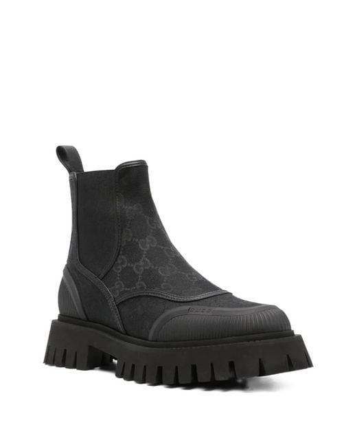 Gucci Black Woman's GG Ankle Boot