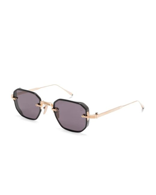Akoni Metallic Geometric-Frame Sunglasses