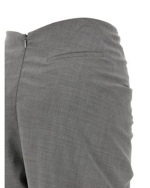 GIUSEPPE DI MORABITO Gray Draped Asymmetric Trousers