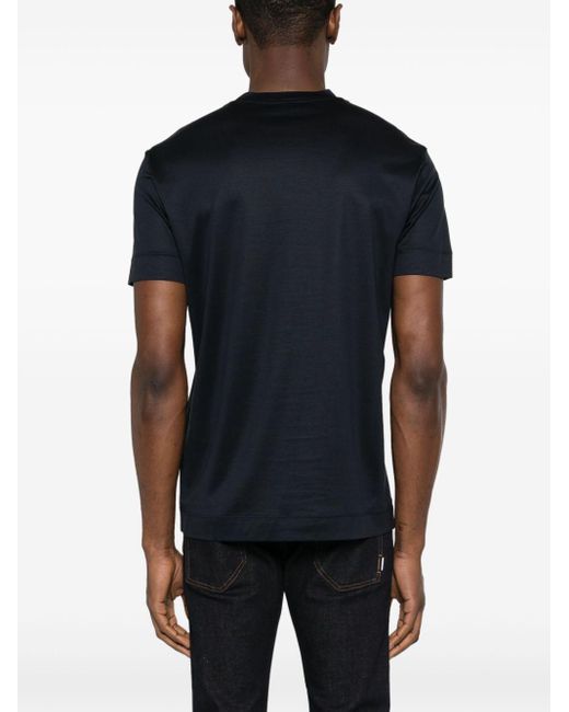 Emporio Armani Black Logo-print Crew-neck T-shirt for men