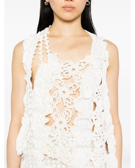 Róisín Pierce White Floral-Embroidered Top