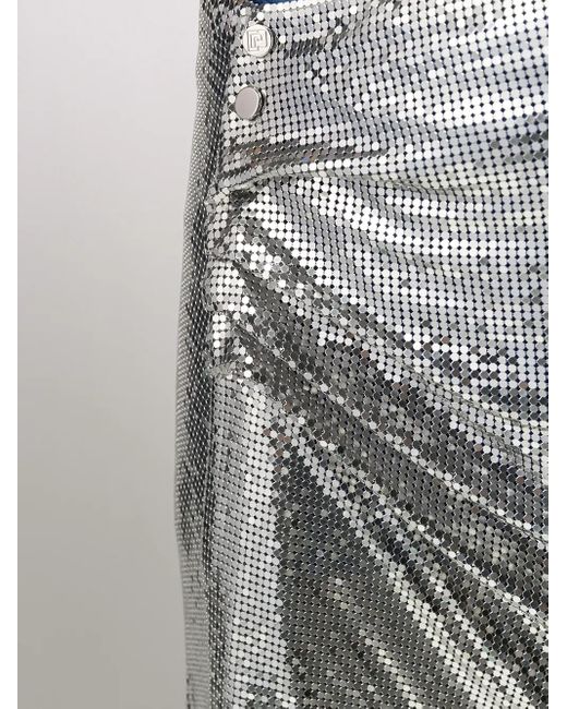 Rabanne Gray Chainmail Ruched Skirt