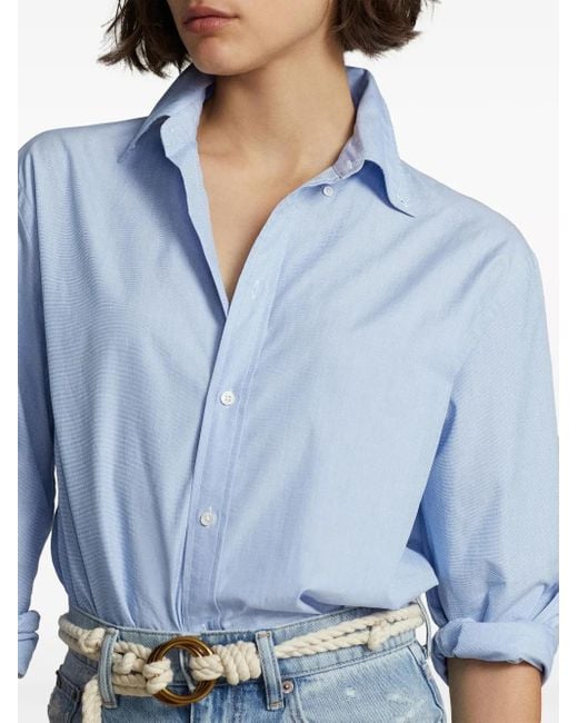 Polo Ralph Lauren Blue Polo Pony Cotton Shirt