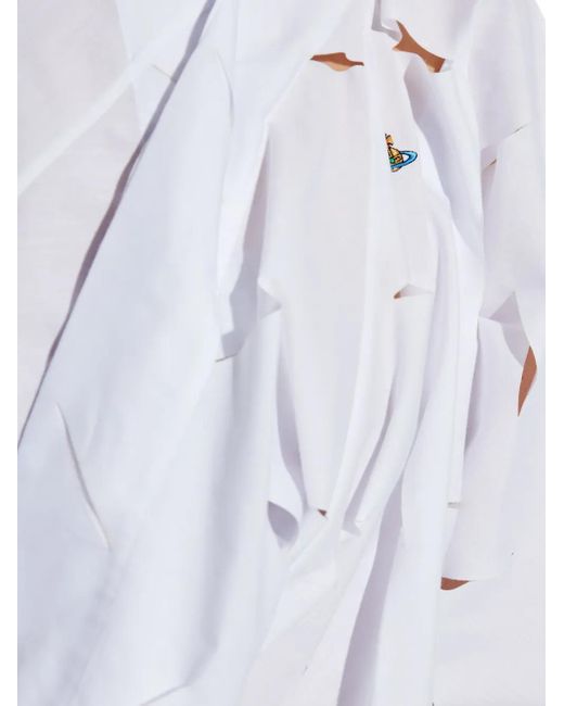Vivienne Westwood White Cut-Out Roll-Neck Top