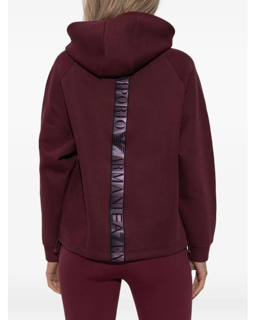 EA7 Red Long-Sleeve Half-Zip Hoodie