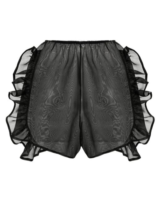 Ioana Ciolacu Black Semi-transparente Dahlia Shorts
