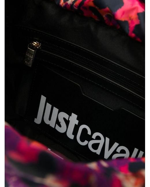 Just Cavalli Black Shopper mit Logo-Prägung
