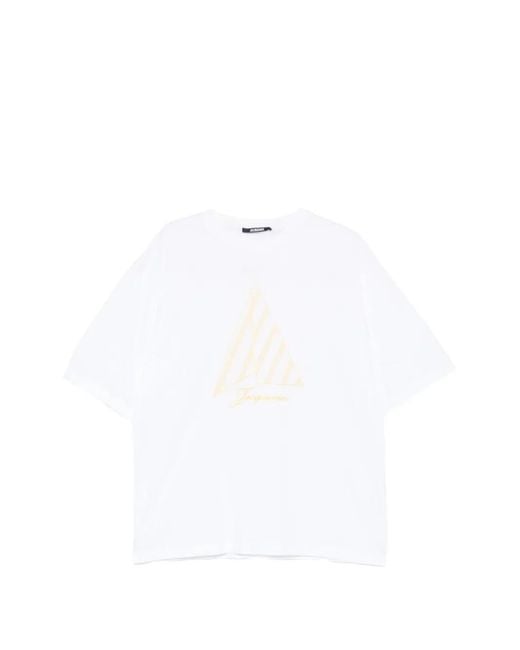 Jacquemus White Embroidered Sailboat Voilier T-Shirt for men