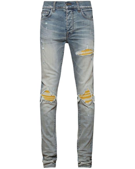 Amiri Blue Mx1 Ripped Slim-fit Jeans for men