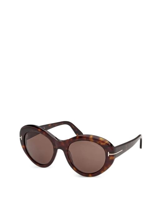 Tom Ford Brown Elodie-02 Round-Frame Sunglasses