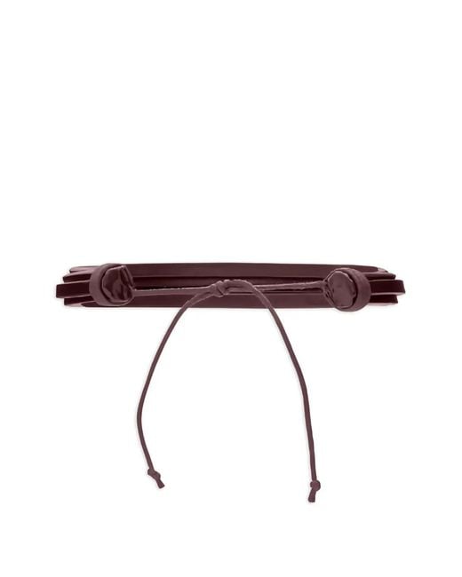 Saint Laurent Brown Cassandre String Bracelet