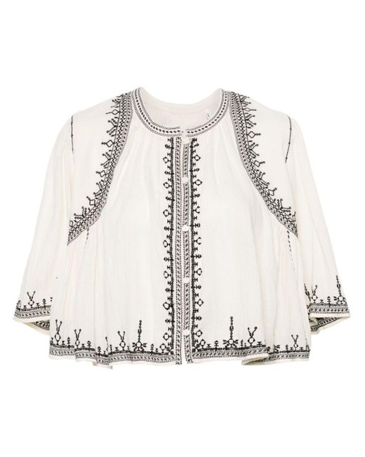 MARANT ÉTOILE Perkins embroidered-detailing blouse - Black