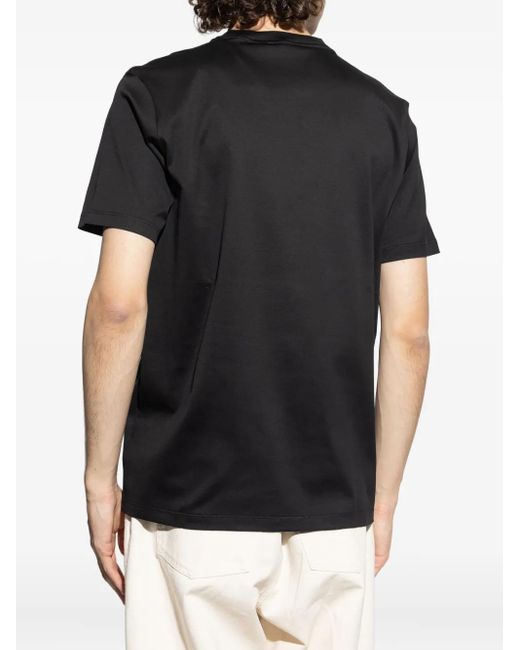 Paul & Shark Black Logo-Embroidered Cotton T-Shirt for men