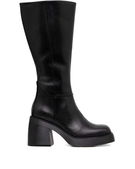Vagabond Brooke 87mm レザーブーツ Black