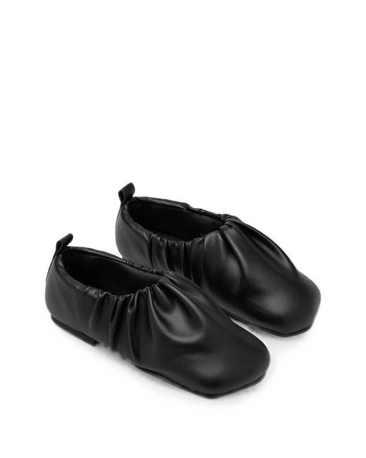 Yume Yume Black Wrinkle Flat Ballet Flats