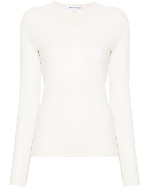 James Perse T-shirt Met Lange Mouwen in het White