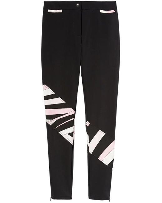 Emilio Pucci Black Iride-Print Trousers