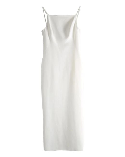 Givenchy White Sliced Square-Neck Maxi Dress