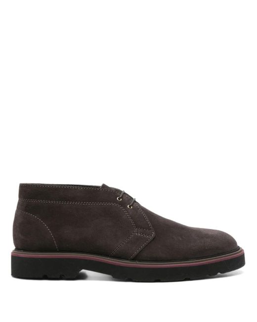 メンズ Paul Smith レースアップ スエードブーツ Brown