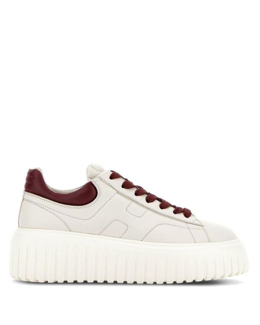 Hogan White H-stripes Leather Sneakers