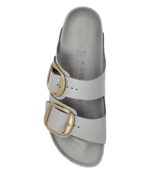 Birkenstock White Arizona Big Buckle, Natural Lea Shoes