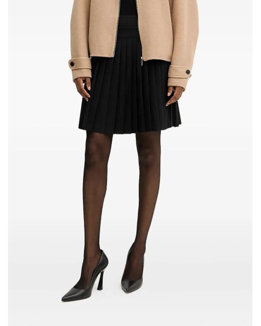 Karl Lagerfeld Black Pleated Button Midi Skirt
