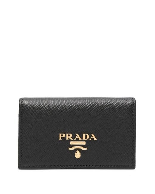 Prada Black Saffiano Logo Cardholder
