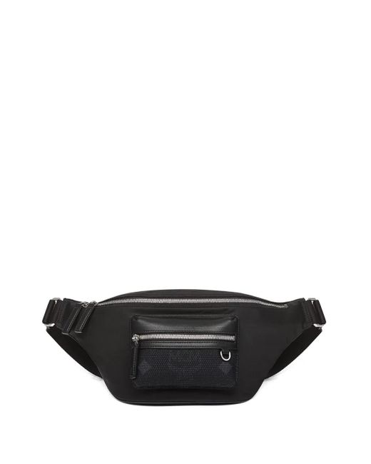 MCM Black Mini Fursten Belt Bag for men