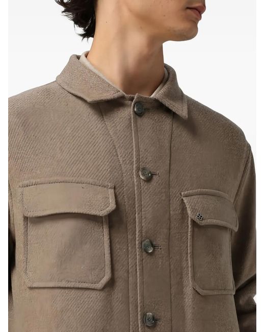 Sobrecamisa Con Bolsillos Con Solapa Tagliatore de hombre de color Natural