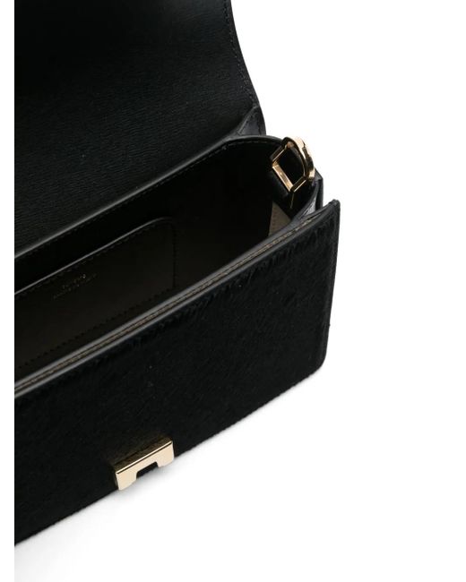 Totême Black Mini T-Flap Tote Bag