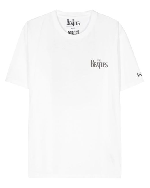 Mc2 Saint Barth White Beatles-print Cotton T-shirt for men