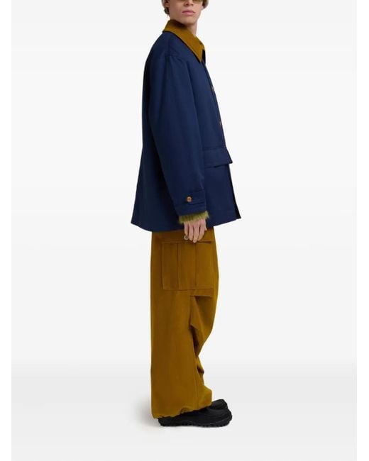 Marni Blue Button-Up Coat for men