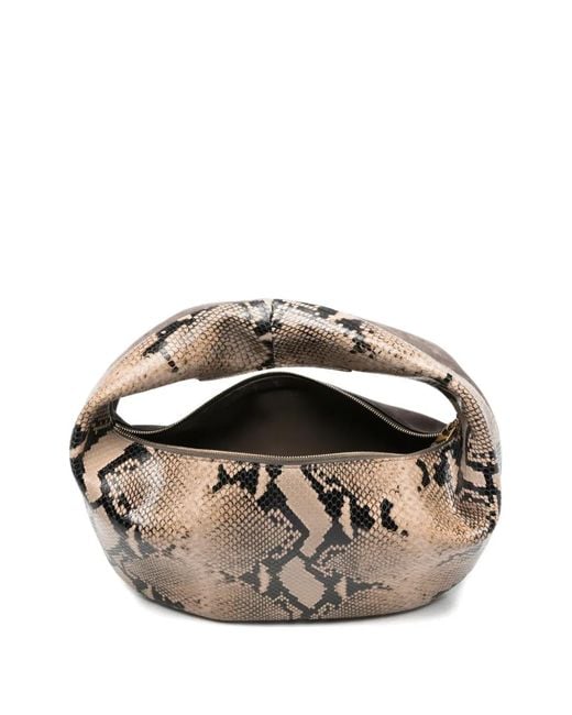 Khaite Metallic Medium Olivia Snake-Effect Tote Bag