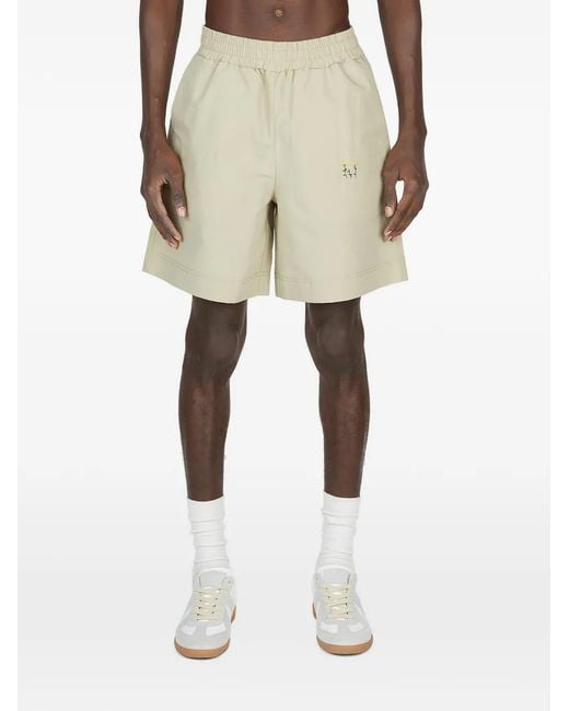 Diomene Natural Detail-Embroidery Shorts for men