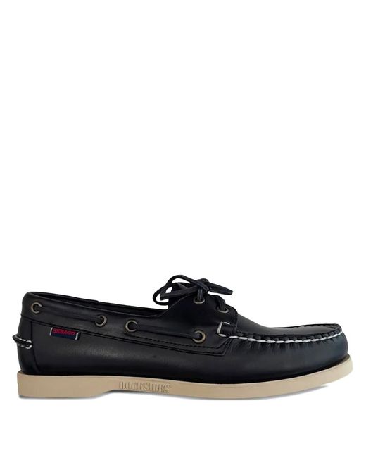 Sebago Black Docksides Portland Boat Shoes for men