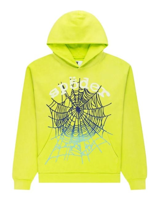Sp5der Yellow Web Hoodie for men